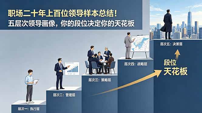 图片[1]-（18900期）付费文章：职场二十年上百位领导样本总结！五层次领导画像，你的段位决定你的天花板