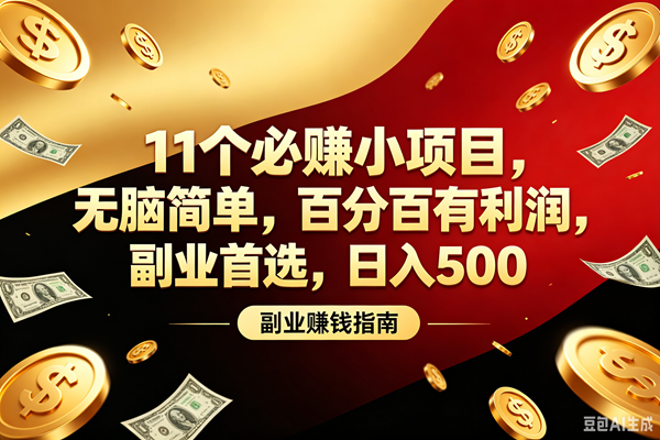 图片[1]-（19067期）11个必赚的小项目，百分百赚元子，无脑简单，副业首选，日入400+