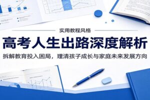 高考人生出路深度解析：拆解教育投入困局，理清孩子成长与家庭未来发展方向-麦资源网