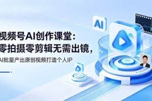 （19049期）视频号AI创作课堂：零拍摄零剪辑无需出镜，AI批量产出原创视频打造个人IP-麦资源网