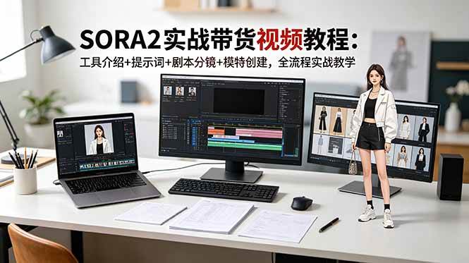 图片[1]-（18718期）SORA2实战带货视频教程：工具介绍+提示词+剧本分镜+模特创建，全流程实战教学