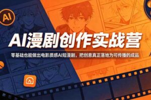 AI漫剧创作实战营,零基础也能做出电影质感AI短漫剧,把创意真正落地为可传播的成品-麦资源网