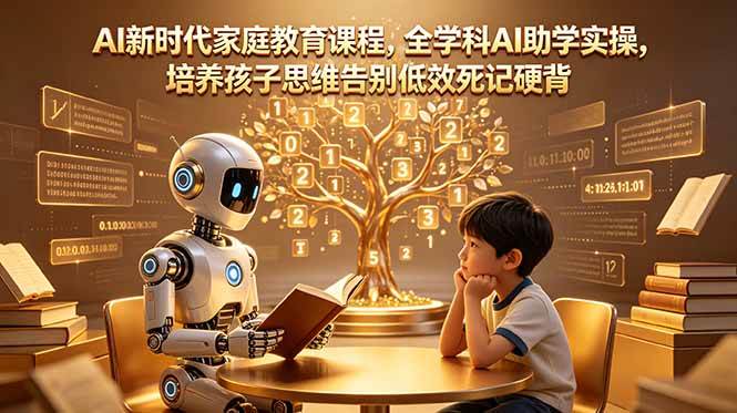 图片[1]-（18745期）AI新时代家庭教育课程，全学科AI助学实操，培养孩子思维告别低效死记硬背