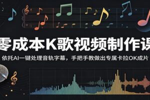 零成本K歌视频制作课:依托AI一键处理音轨字幕,手把手教做出专属卡拉OK成片-麦资源网