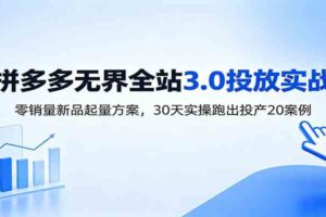 淘宝无界全站投放3.0：零销量新品起量方案，30天实操跑出投产20案例-麦资源网