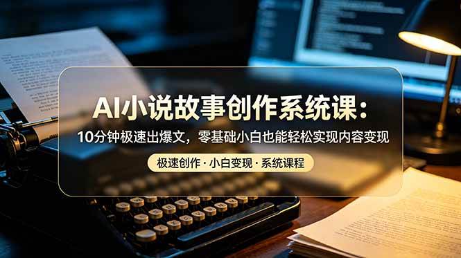 图片[1]-（19053期）AI小说故事创作系统课：10分钟极速出爆文，零基础小白也能轻松实现内容变现