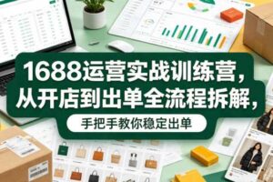 1688运营实战训练营，从开店到出单全流程拆解，手把手教你稳定出单-麦资源网