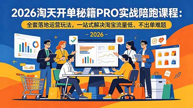 图片[1]-（18844期）2026淘天开单秘籍PRO实战陪跑课程：全套落地运营玩法，一站式解决淘宝流量低、不出单难题