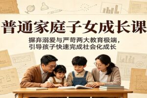 普通家庭子女成长课:摒弃溺爱与严苛两大教育极端,引导孩子快速完成社会化成长-麦资源网