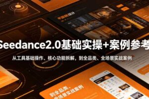 Seedance2.0基础实操+案例参考,从工具基础操作、核心功能拆解,到全品类、全场景实战案例参考全覆盖-麦资源网
