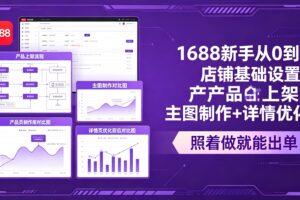 （18848期）1688新手从0到1：店铺基础设置+产品上架+主图制作+详情优化，照着做就能出单-麦资源网
