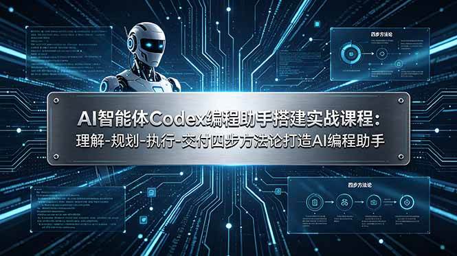 图片[1]-（19124期）AI智能体Codex编程助手搭建实战课程：理解-规划-执行-交付四步方法论打造AI编程助手