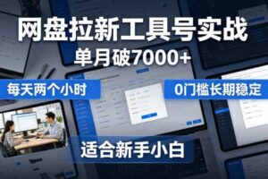 单月破7000+，网盘拉新工具号实战，每天两个小时，0门槛长期稳定，适合新手小白-麦资源网