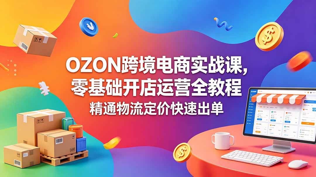 图片[1]-（18746期）OZON 跨境电商实战课，零基础开店运营全教程，精通物流定价快速出单