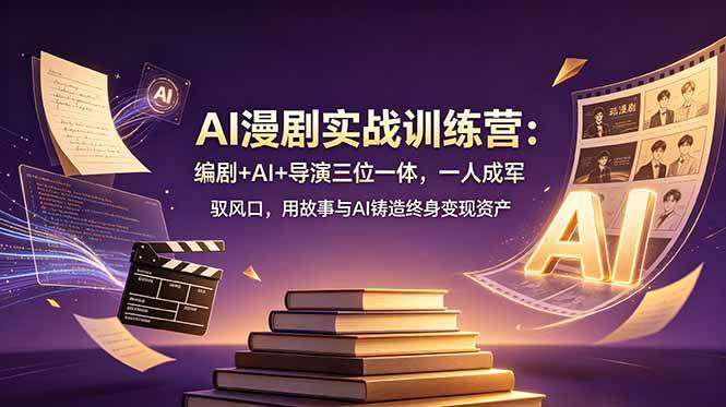 图片[1]-（19032期）AI漫剧实战训练营：编剧+AI+导演三位一体，一人成军 驭风口，用故事与AI铸造终身变现资产