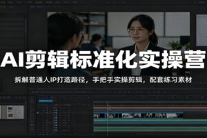 AI剪辑标准化实操营：拆解普通人IP打造路径，手把手实操剪辑，配套练习素材-麦资源网