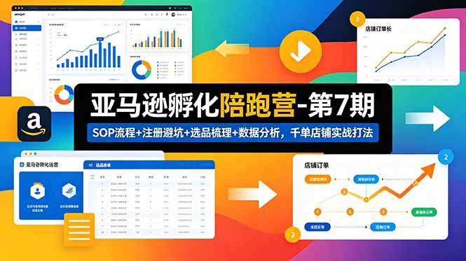 图片[1]-（18752期）亚马逊孵化陪跑营-第7期：SOP流程+注册避坑+选品梳理+数据分析，千单店铺实战打法