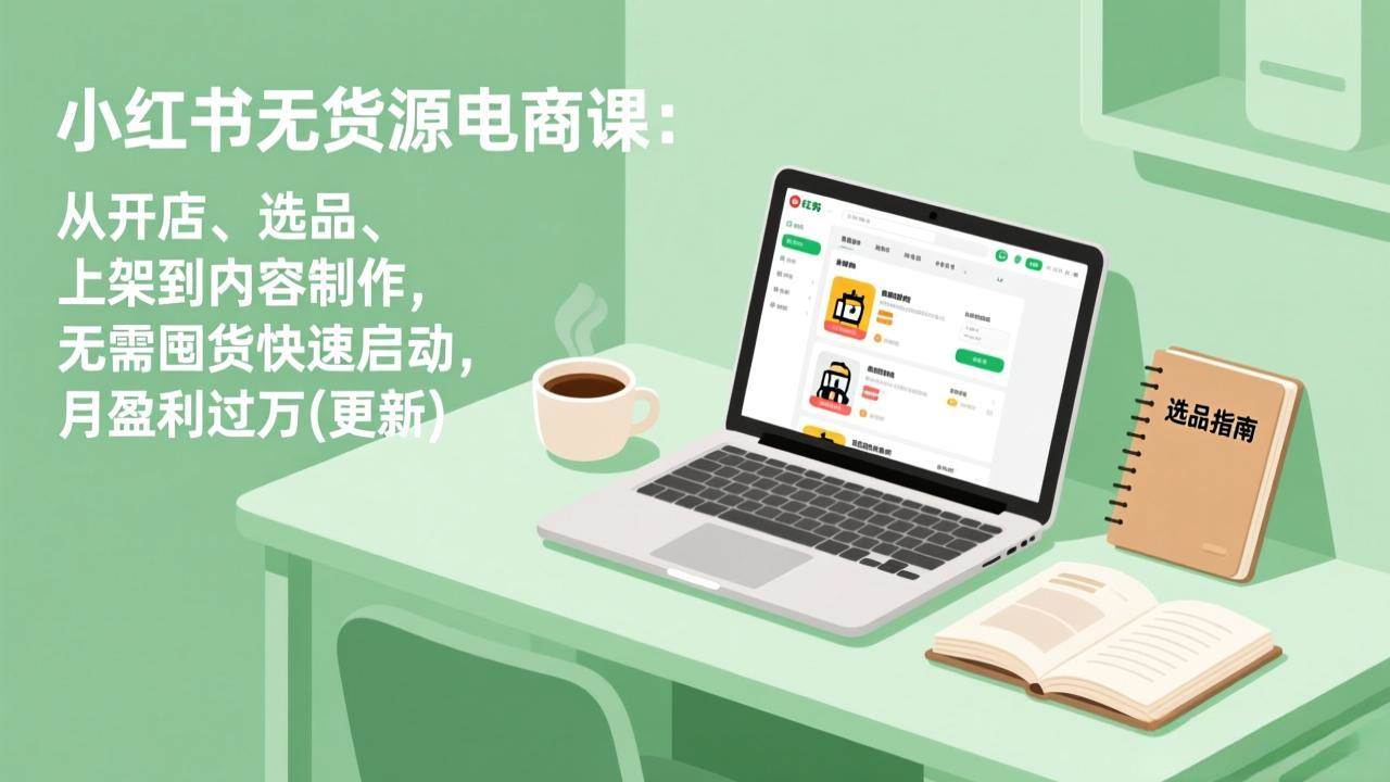 图片[1]-（19003期）小红书无货源电商课(6月22更新)：从开店、选品、上架到内容制作，无需囤货快速启动，月盈利过万
