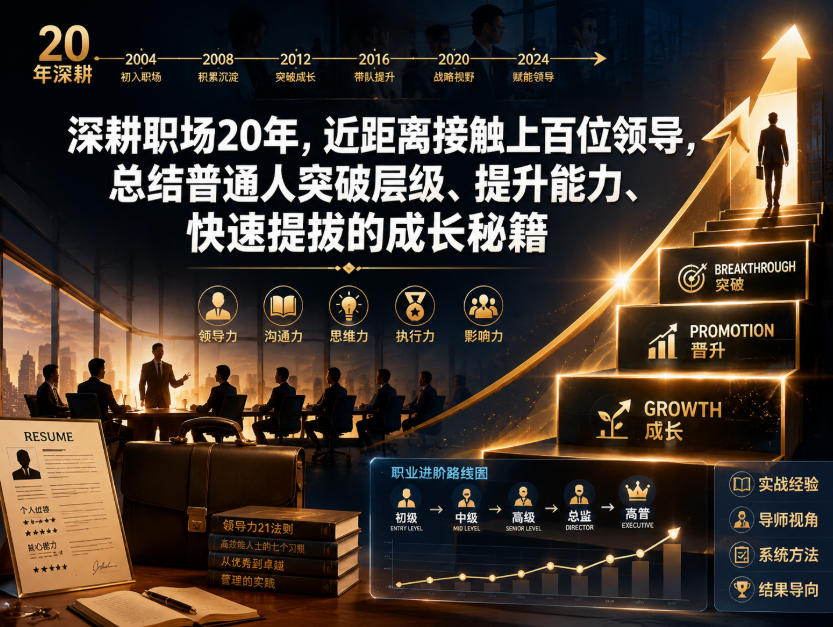 付费文章：深耕职场20年，近距离接触上百位领导，总结普通人突破层级、提升能力、快速提拔的成长秘籍（**干货）