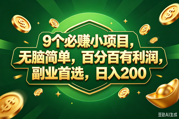 图片[1]-（18950期）9个必赚的小项目，百分百赚元子，无脑简单，副业首选，日入300+