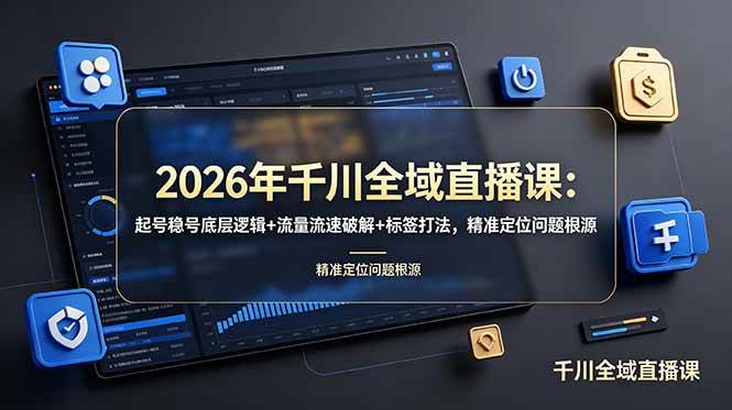 图片[1]-（19117期） 2026年千川全域直播课：起号稳号底层逻辑+流量流速破解+标签打法，精准定位问题根源