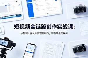 （18683期）短视频全链路创作实战课：从智能工具认知到短剧制作，零基础系统学习-麦资源网