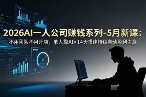 (18990期)2026AI一人公司(OPC)赚钱系列-5月新课:不用团队不用开店,单人靠AI×14天搭建持续自动盈利生意-麦资源网