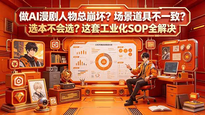 图片[1]-（18850期）做AI漫剧人物总崩坏？场景道具不一致？选本不会选？这套工业化SOP全解决 (更新)