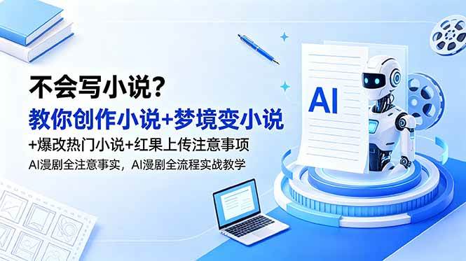 图片[1]-（18801期）不会写小说？教你创作小说+梦境变小说+爆改热门小说+红果上传注意事项，AI漫剧全流程实战教学