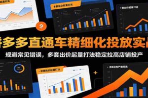 拼多多直通车精细化投放实战：规避常见错误，多套出价起量打法稳定拉高店铺投产-麦资源网