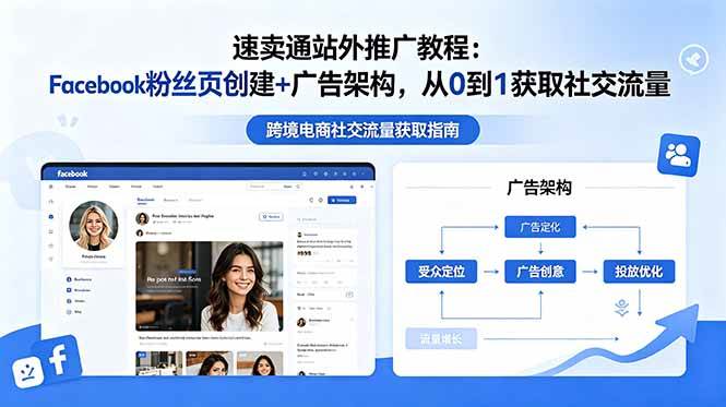 图片[1]-（18888期）速卖通站外推广教程：Facebook粉丝页创建+广告架构，从0到1获取社交流量