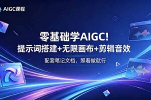 （18854期）零基础学AIGC！提示词搭建+无限画布+剪辑音效，配套笔记文档，照着做就行-麦资源网