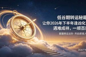 （19024期）付费文章：低谷期转运秘籍，让你2026年下半年逢凶化吉，遇难成祥，一顺百顺。-麦资源网