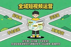 (18877期)起号难?没流量?不会变现?全域短视频课帮你打通爆款账号+选品爆单+直播带货-麦资源网