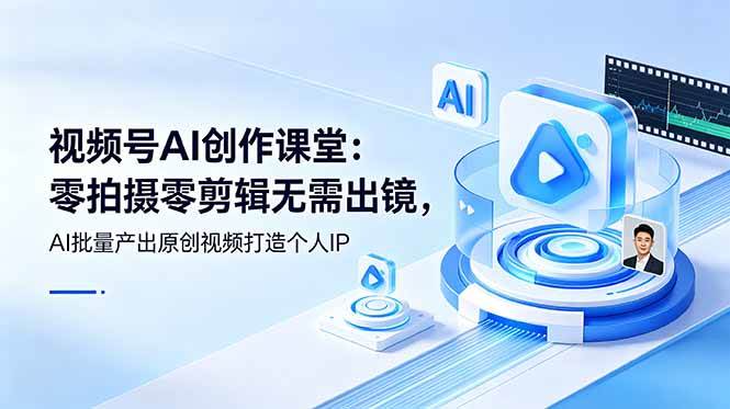 图片[1]-（19049期）视频号AI创作课堂：零拍摄零剪辑无需出镜，AI批量产出原创视频打造个人IP