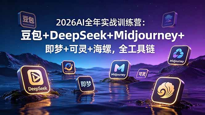 图片[1]-（19038期）2026AI全年实战训练营：豆包+DeepSeek+Midjourney+即梦+可灵+海螺，全工具链