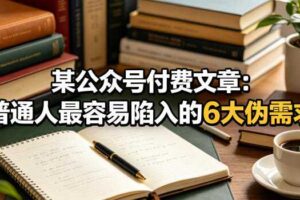 某公众号付费文章：普通人最容易陷入的6大伪需求-麦资源网