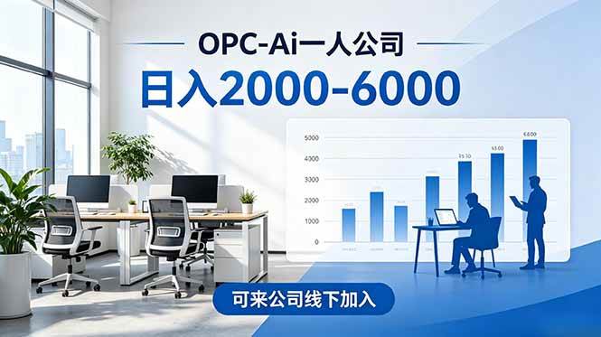 图片[1]-（18809期）2026创业新风口—OPC一人公司模式震撼首发！日收益2000-6000+，项目绿色长久，安全稳健，合…