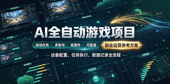 图片[1]-（19365期）AI全自动游戏躺賺副业：日入几百，稳定运行三年的项目！