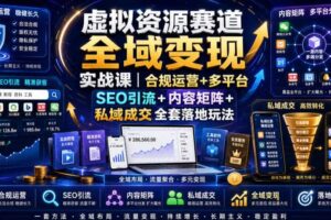 虚拟资源赛道全域变现实战课｜合规运营+多平台SEO引流+内容矩阵+私域成交全套落地玩法-麦资源网