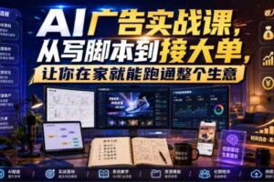 AI广告实战课，从写脚本到接大单，让你在家就能跑通整个生意【原创双语字幕】-麦资源网