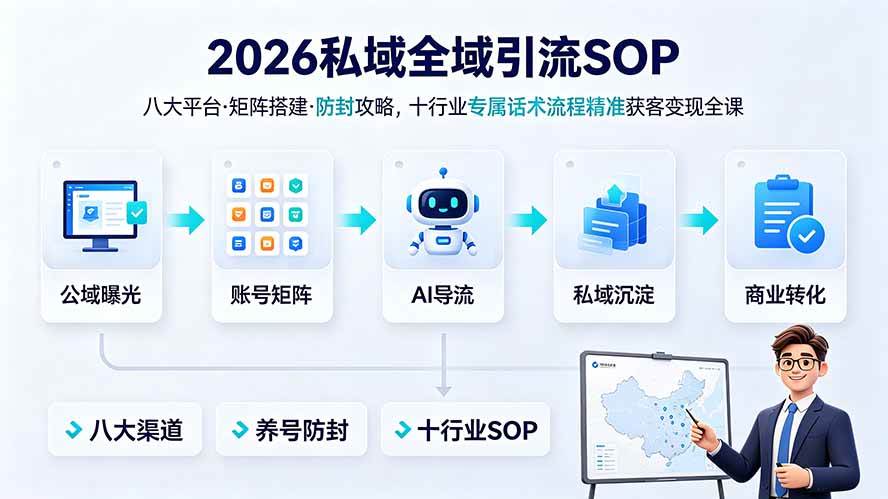 图片[1]-（19248期） 2026私域全域引流SOP｜八大平台·矩阵搭建·防封攻略，十行业专属话术流程精准获客变现全课