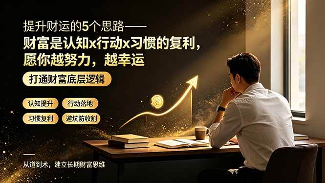 图片[1]-（19233期）付费文章：提升财运的5个思路——财富是认知x行动x习惯的复利，愿你越努力，越幸运