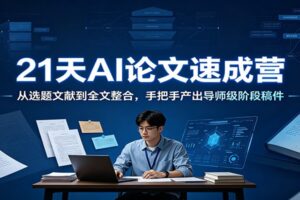 21天AI论文速成营：从选题文献到全文整合，手把手产出导师级阶段稿件-麦资源网