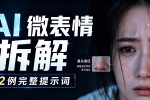 （19629期）AI微表情拆解提示词合集，精准调控AI角色表情，告别塑料感、AI面瘫脸。-麦资源网