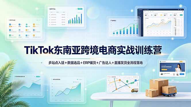 图片[1]-（19155期）TikTok东南亚跨境电商实战训练营：多站点入驻+数据选品+ERP铺货+广告达人+直播发货全流程落地