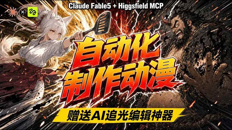 图片[1]-（19477期）AI自动化动漫制作！Claude Fable 5接入Higgsfield MCP，直接生成完整创意内容
