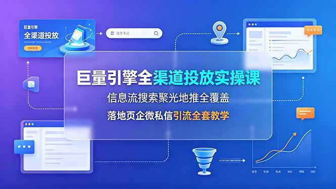 图片[1]-（19181期）巨量引擎全渠道投放实操课，信息流搜索聚光地推全覆盖，落地页企微私信引流全套教学