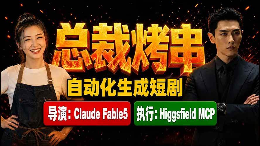 图片[1]-（19541期）《总裁烤串》真人短剧全自动诞生！Claude Fable5 当导演，Higgsfield MCP 执行！