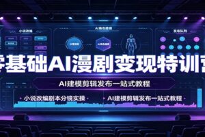 零基础AI漫剧变现特训营:小说改编剧本分镜实操,AI建模剪辑发布一站式教程-麦资源网